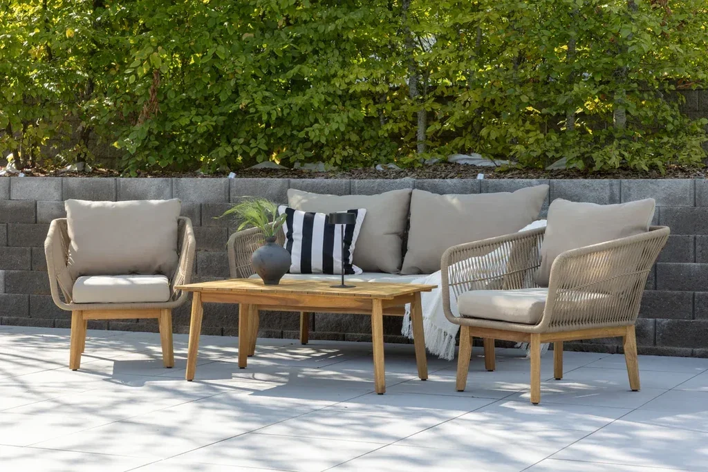 Venture Home Chania loungeset i akacia, beiga dynor