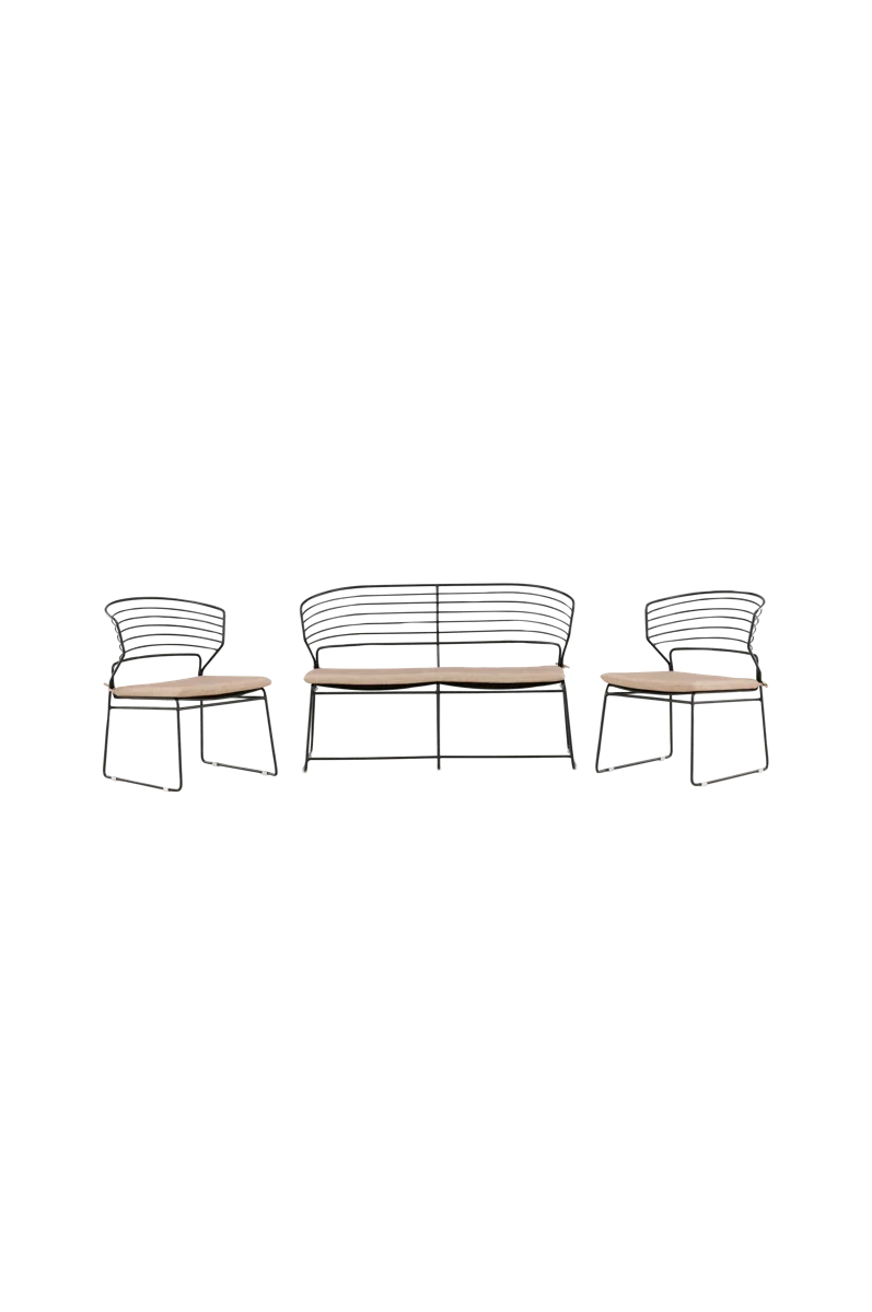 Venture Home Milano loungegrupp, svart/beige